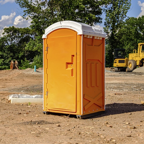 how often are the porta potties cleaned and serviced during a rental period in Kanawha